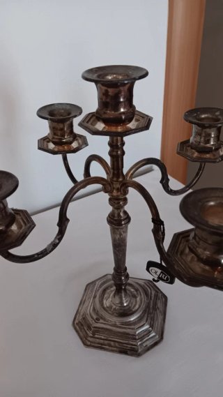 Candeliere 5 luci argentato OLRI