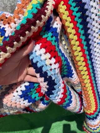 Colcha ganchillo patchwork multicolor