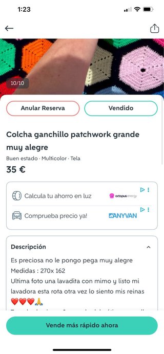 Colcha ganchillo dos lote juntas