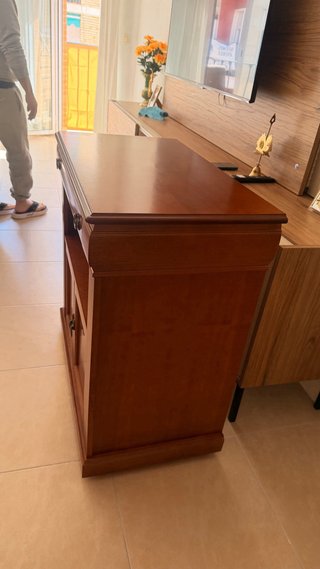 Mueble TV modular madera roble con cajon