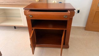 Mueble TV modular madera roble con cajon