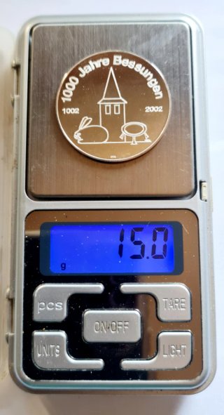 Medalla 1000 Años Bessungen Plata Pura
