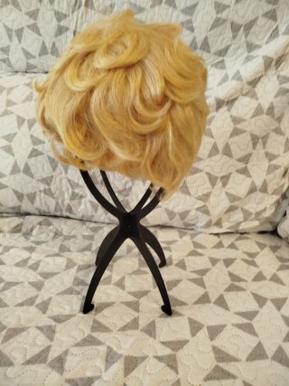 Peluca pelo natural rubio ondulado
