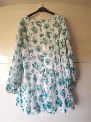 Maxi maglia floreale con zip