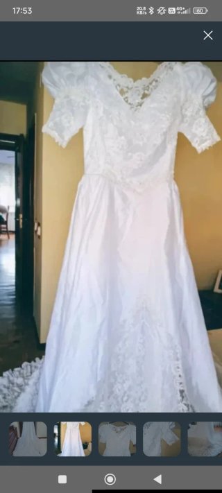 Elegante Vestido Novia Romántico Blanco