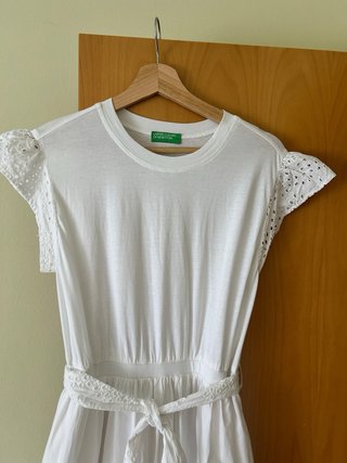 Vestido Blanco United Colors of Benetton Talla M