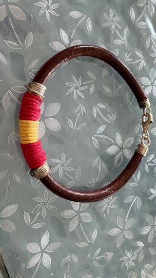 Pulsera Cuero y Plata Ley