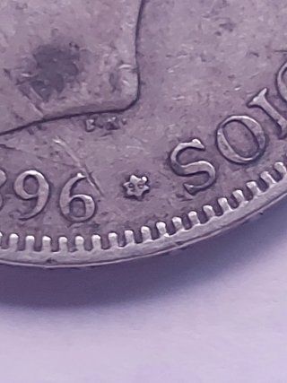 Moneda 5 Pesetas 1896 *18 *96 Alfonso XIII