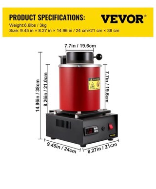 Horno de Fusión Metales VEVOR