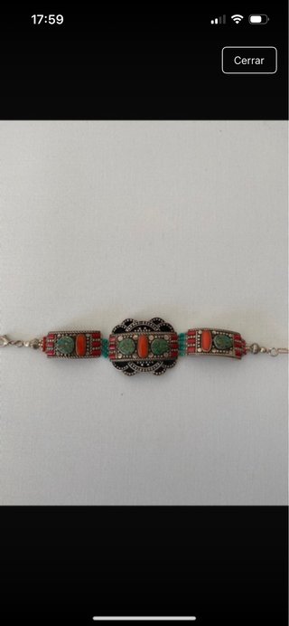 Pulsera India Coral y Turquesa
