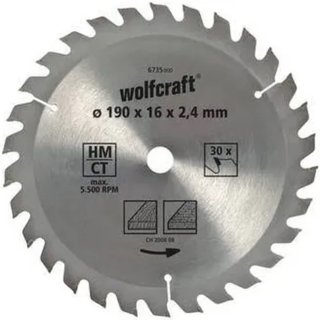 Disco Sierra Circular Wolfcraft 190x16x2.4mm HM CT