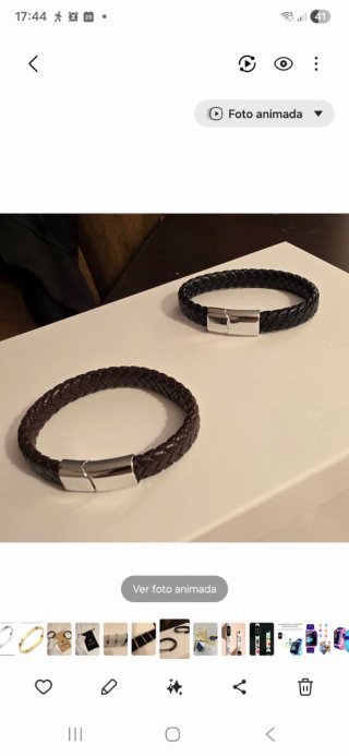 Pulsera de cuero trenzado Marrŏn
