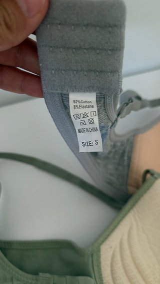 Conjunto Lencería Pistacho y Top Gris