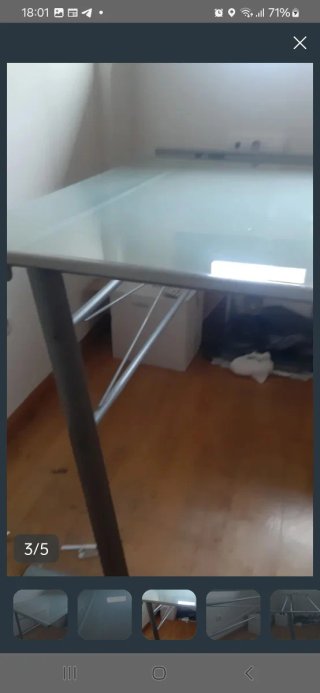 Mesa escritorio cristal 70x140cm