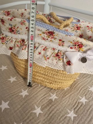 Cesta capazo asa corta floral