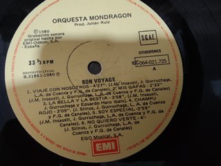 Vinilo Bon Voyage Orquesta Mondragón