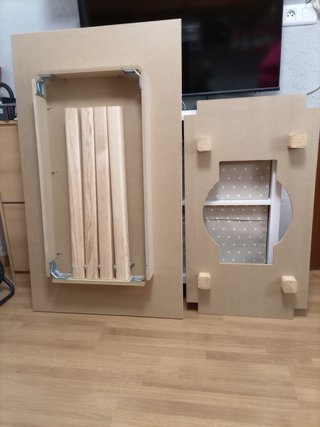 Mesa de camilla cristal y madera
