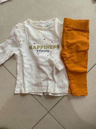 Completo bimba KIABI bianco e arancione