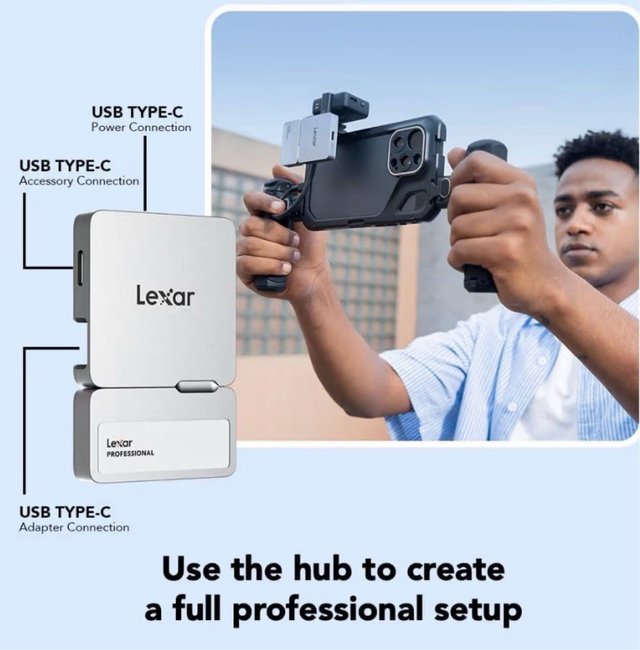 SSD 1TB Lexar Professional Go SSD + HUB USB-C