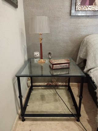 Mesa baja forja y cristal
