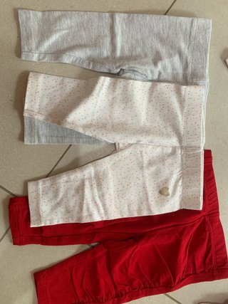 Set 3 leggings bimba (grigio, pois, rosso)