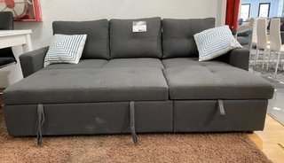 Sofá Cama, PAU Gris Oscuro, Tela, Cómodo. ¡OFERTA!