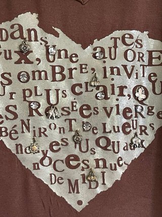 T-shirt donna con cuore e scritte taglia unica