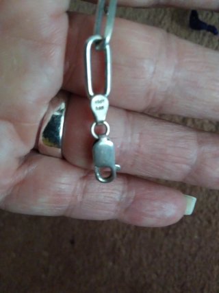 Pulsera de plata auténtica con sello