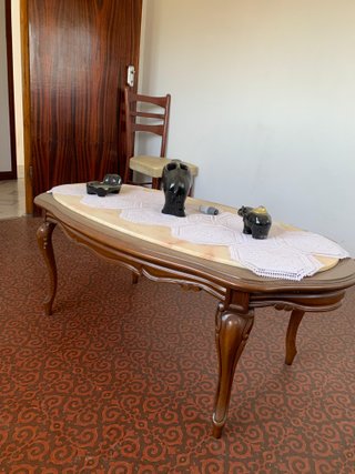 Mesa de salón madera y mármol
