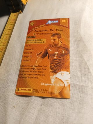 Cartolina Alessandro Del Piero Italia