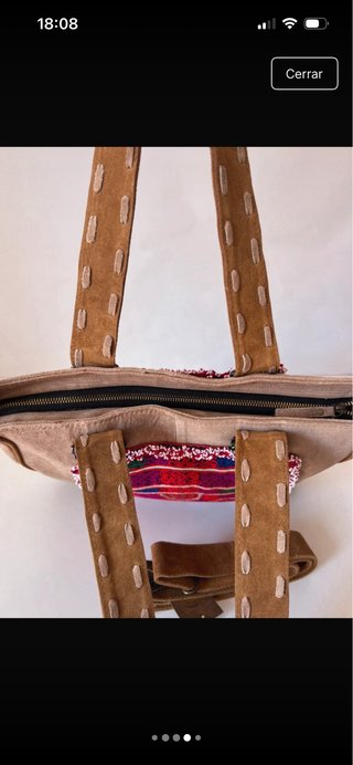 Bolso Banjhara Beige y Rojo