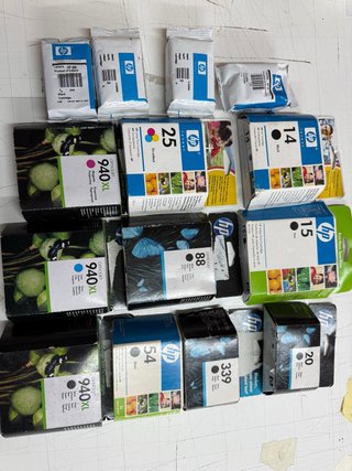 Cartuchos de tinta HP 940XL, 25, 14, 15, 54, 88, 3