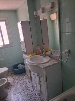 Mueble baño encimera mármol + armario columna
