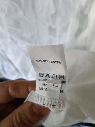 Camisa blanca mujer translúcida L manga larga