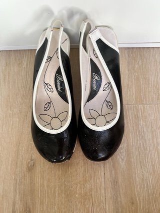 Bailarina plataforma negro y blanco