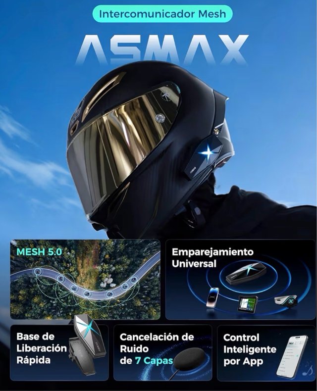 ASMAX F1S Intercomunicador Moto