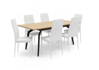 MESA DE COMEDOR DE AGLOMERADO Y PATAS DE METAL