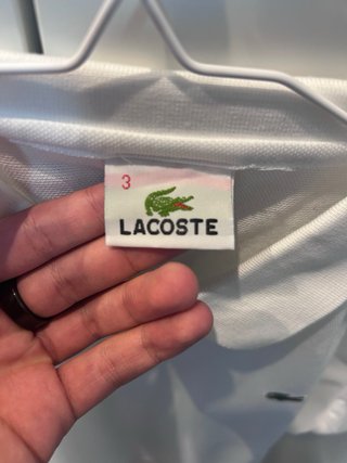 Polo Lacoste Blanco Talla S