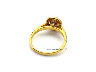 sortija oro 18k con piedra con diamante