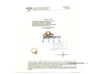 sortija oro 18k con piedra con diamante