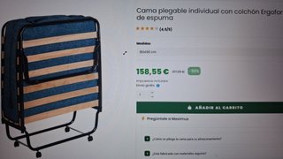 Cama Plegable Individual