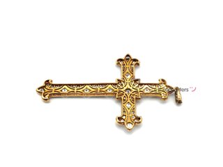 crucifijo oro 18k con piedra con diamante