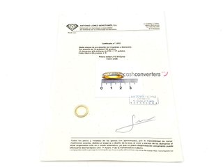 alianza oro 18k con piedra con diamante