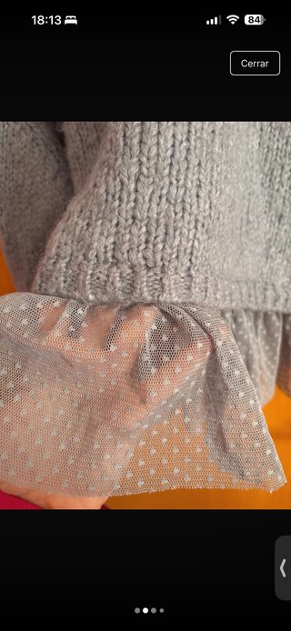 Jersey Zara lana azul con volantes