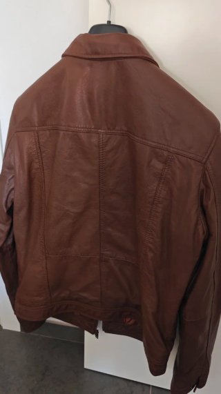 Chyston Cazadora Piel Marrón Talla XXL