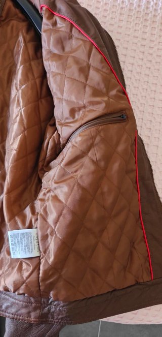 Chyston Cazadora Piel Marrón Talla XXL
