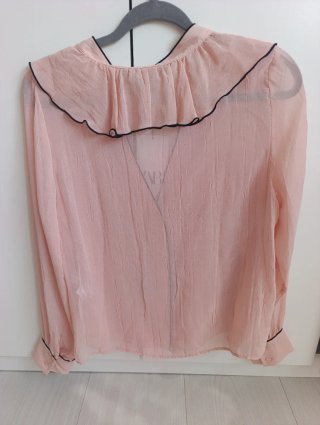 Blusa Zara Volantes Rosa Talla S