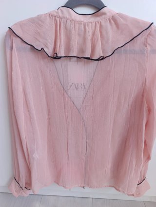 Blusa Zara Volantes Rosa Talla S