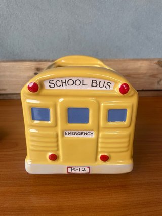 Barattolo Biscotti Scuola Bus Ceramica vintage