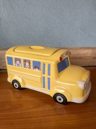 Barattolo Biscotti Scuola Bus Ceramica vintage